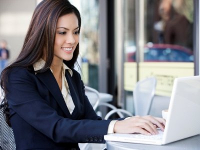Business Woman using laptop